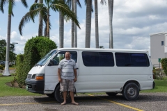 Jose of Jose Tours with van at Belize City Airport